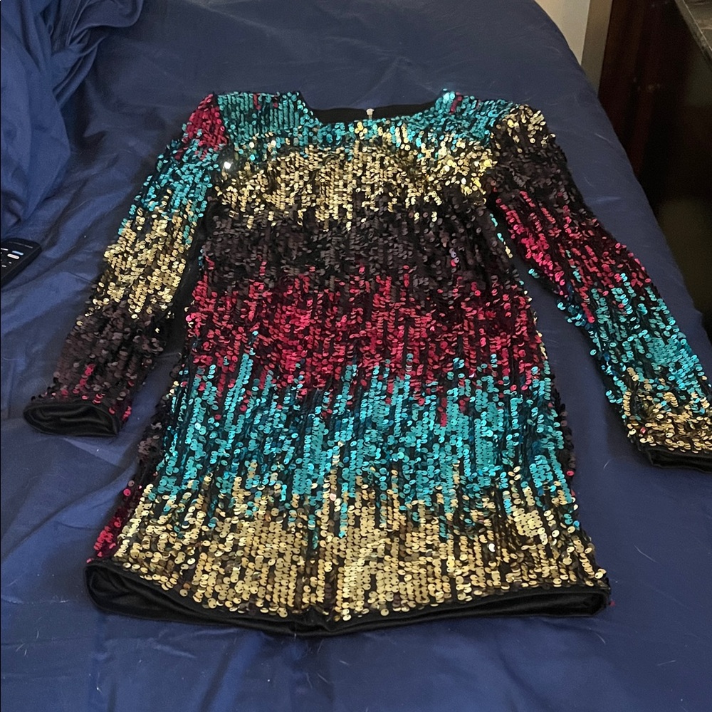 SHEIN Glittering Sequin Kids Costume - Gold, Red, Blue